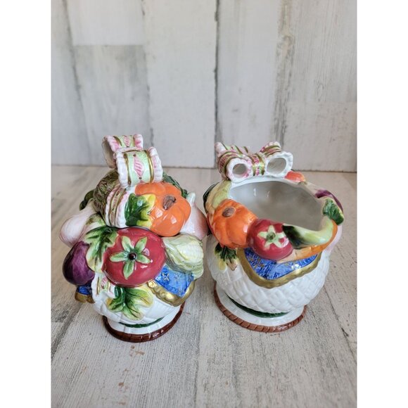 Vegetable pitcher sugar holder set tea vintage xmas set - Picture 3 of 7